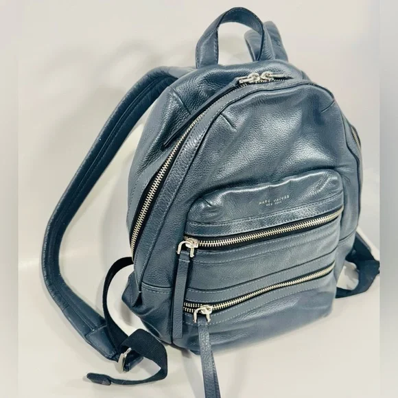 Marc Jacob's Navy Leather Moto Backpack - Picture 2 of 7